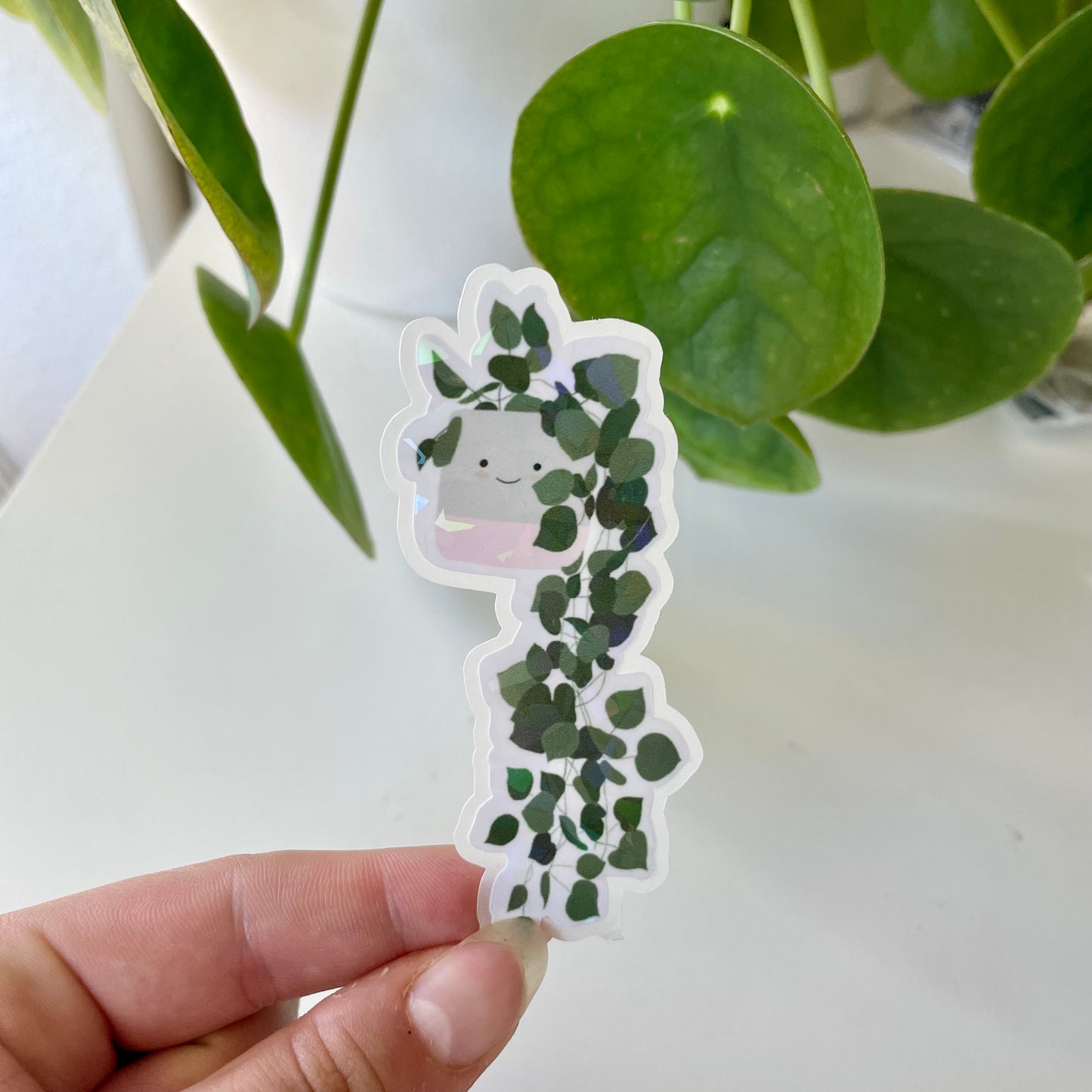 Topfpflanze Efeu Sticker Glitzer