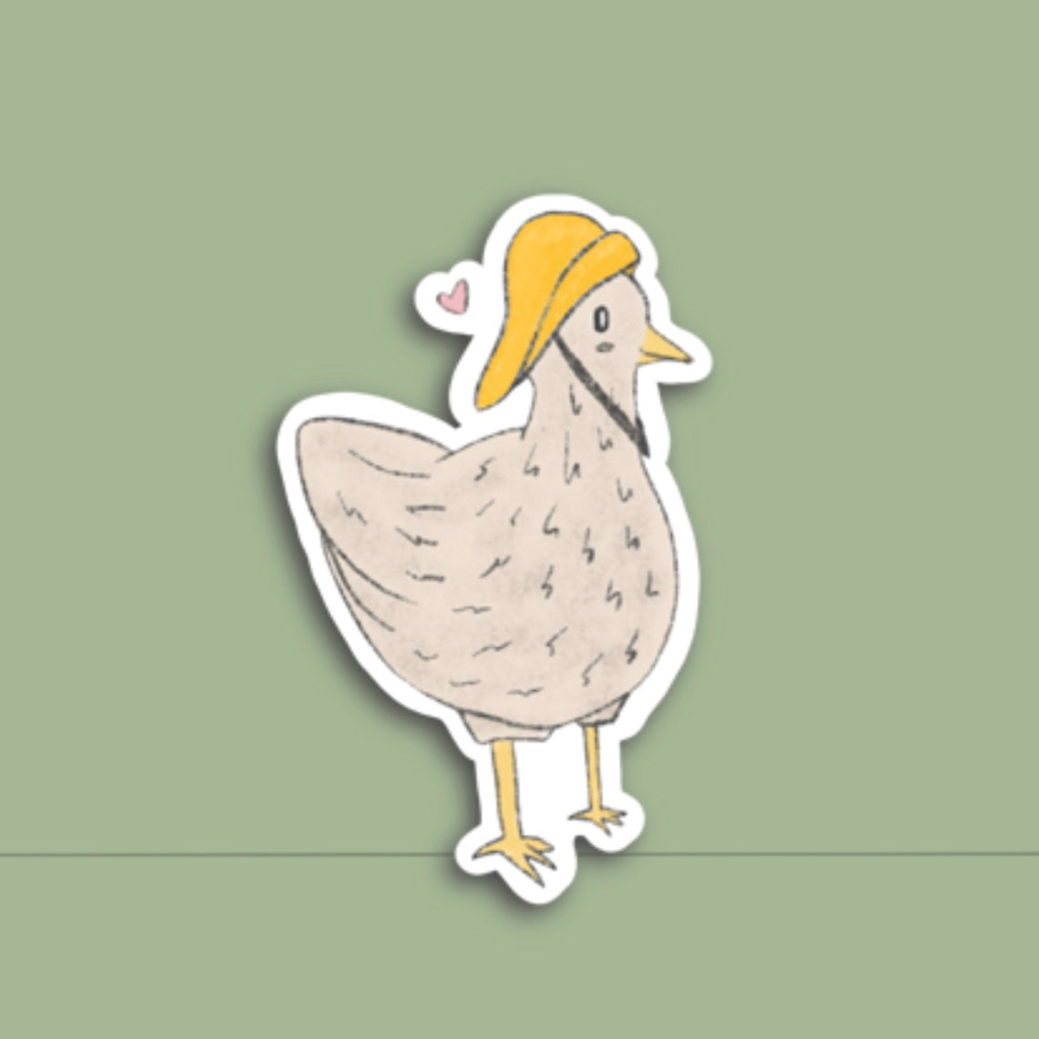 Sticker Huhn mit Regenhut