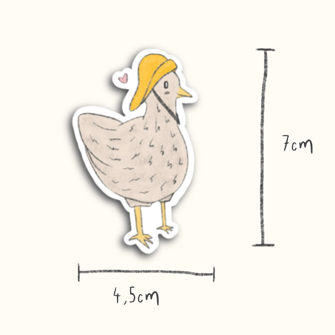 Sticker Huhn mit Regenhut