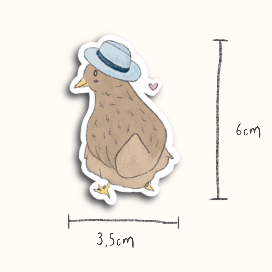 Sticker Huhn mit Hut