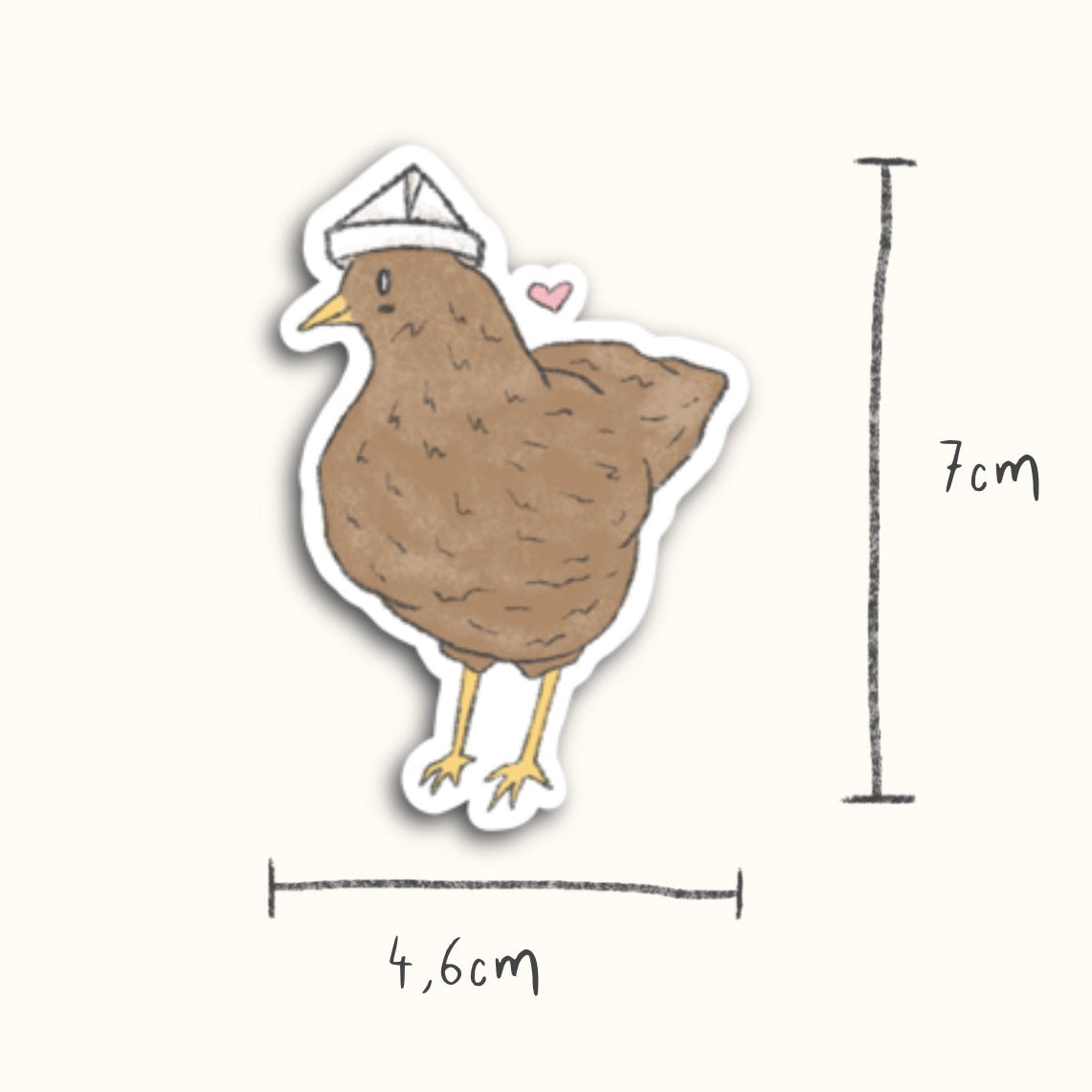 Sticker Huhn Papierhut