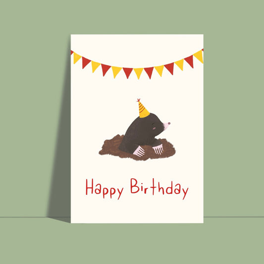 Happy Birthday Mole Postcard