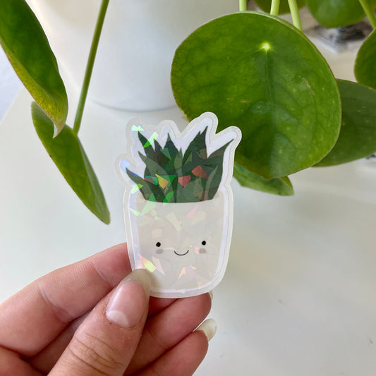 Topfpflanze Kaktus Sticker Glitzer