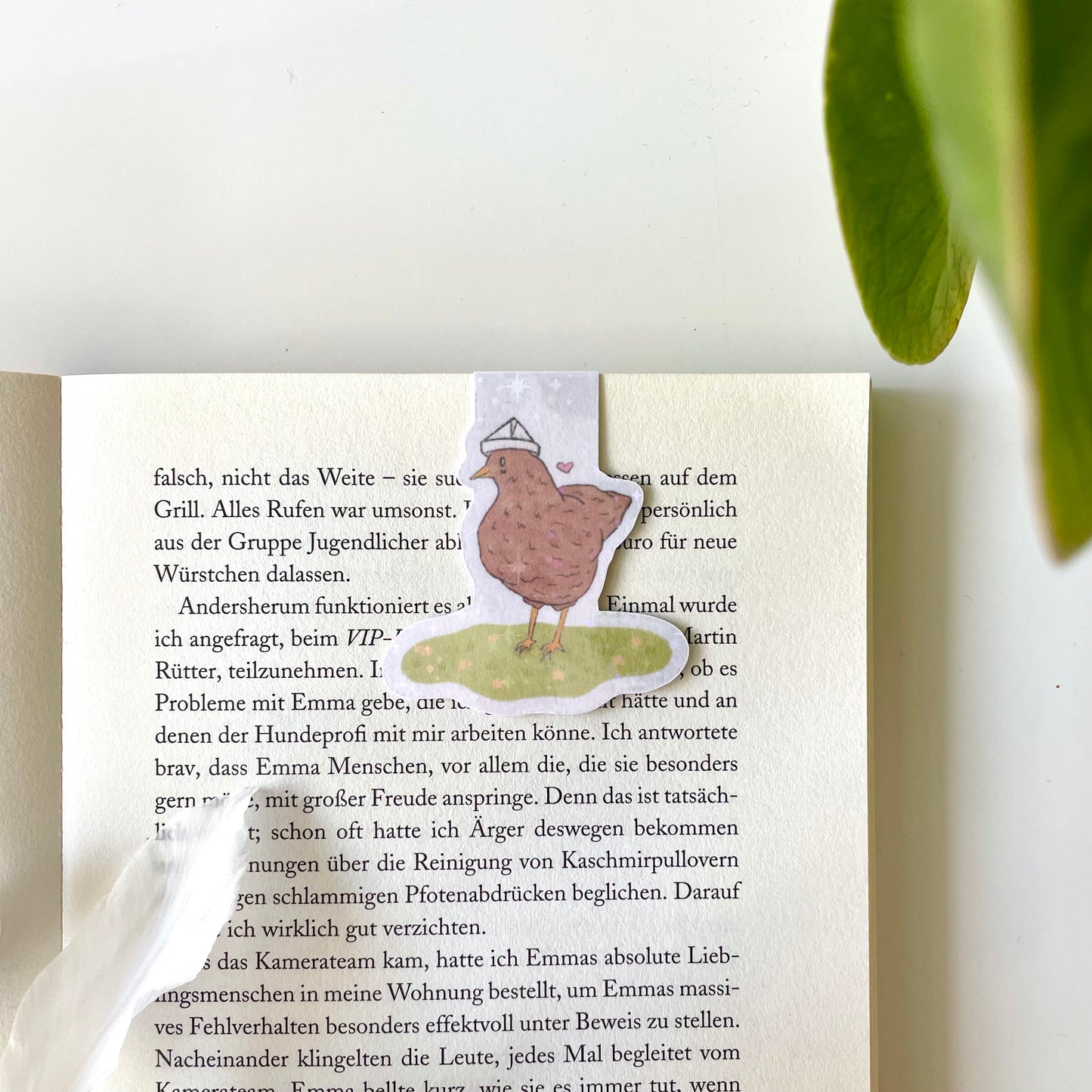 Chicken in Paper Hat Magnetic Bookmark