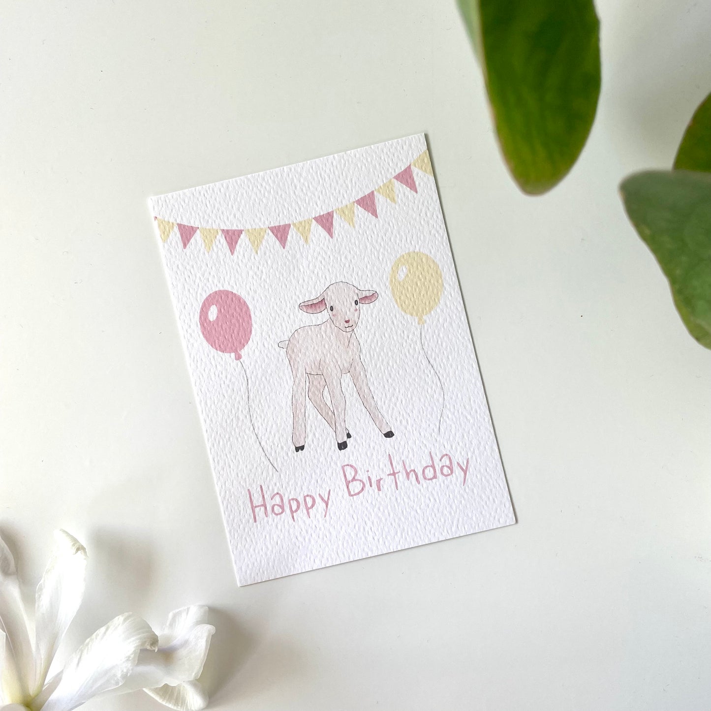 Happy birthday sheep postcard