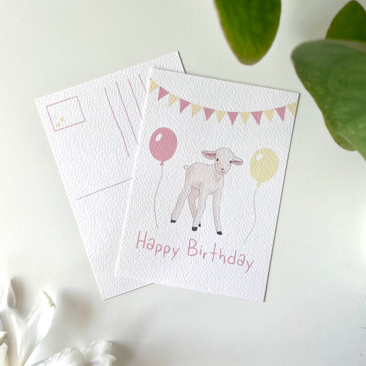 Carte postale mouton joyeux anniversaire