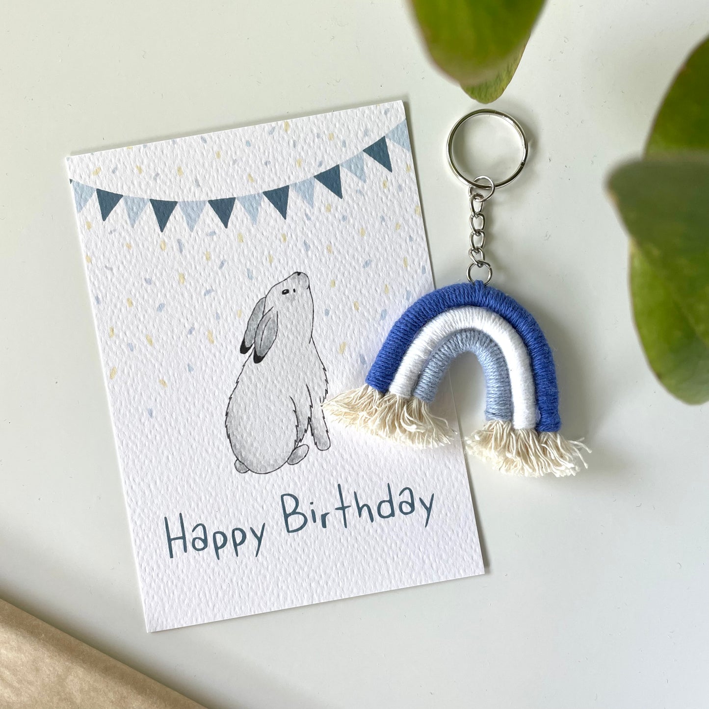 Carte postale joyeux anniversaire lapin